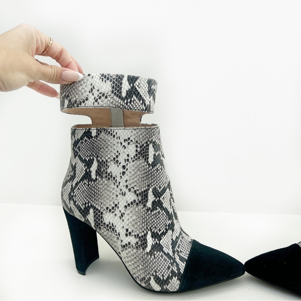 42 Gold Oddity Nashville Kiki Bootie Snakeskin Leather Cut Out Boots Zip-Up